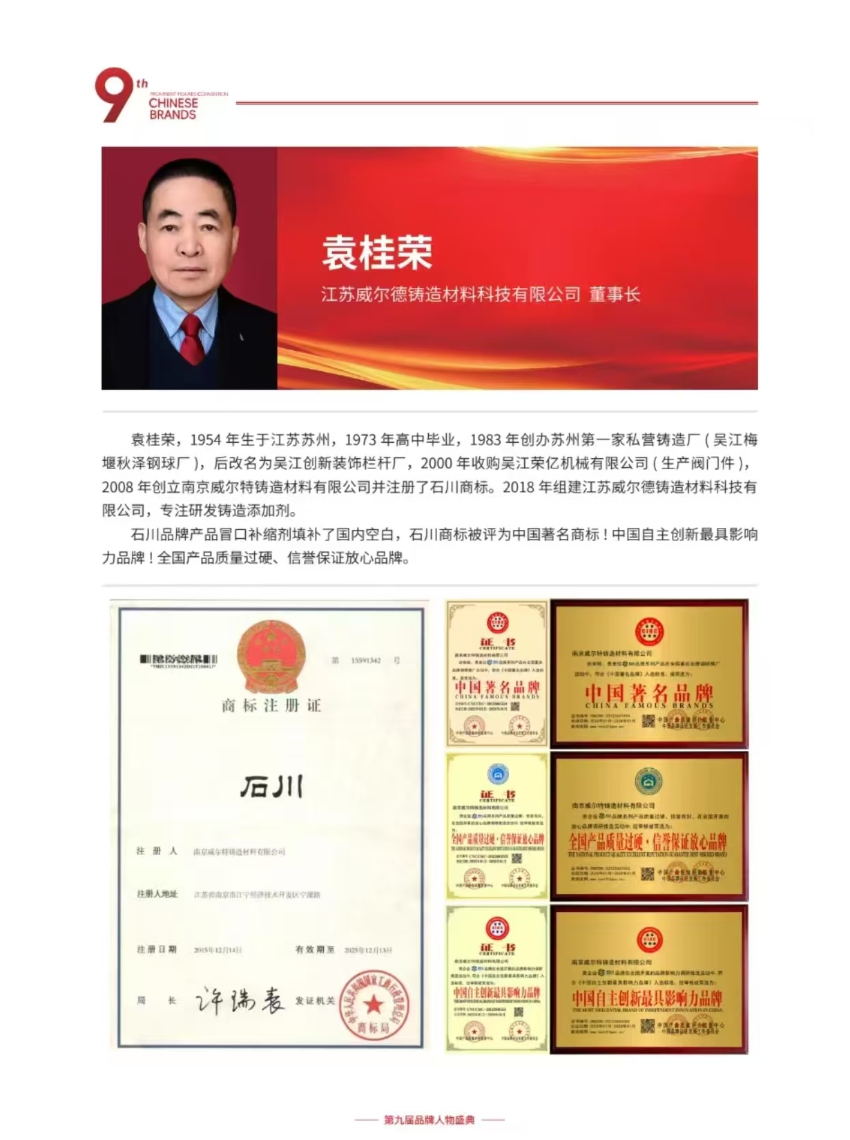 人物介绍与品牌荣誉展示图